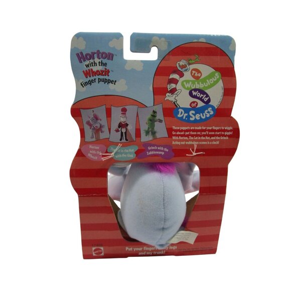 Dr. Seuss Horton With The Whozit Finger Puppet By Mattel - Picture 2 of 9